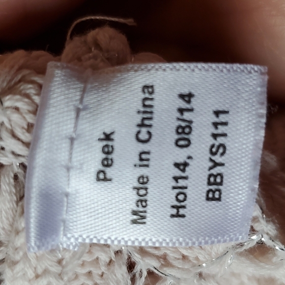 Peek Little peanut blush pink & silver sweater SZ S(3-6m) EUC - Picture 9 of 9